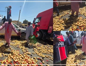 Keur Moussa : des maraîchers déversent de la pomme de terre sur la chaussée pour protester contre les difficultés de commercialisation